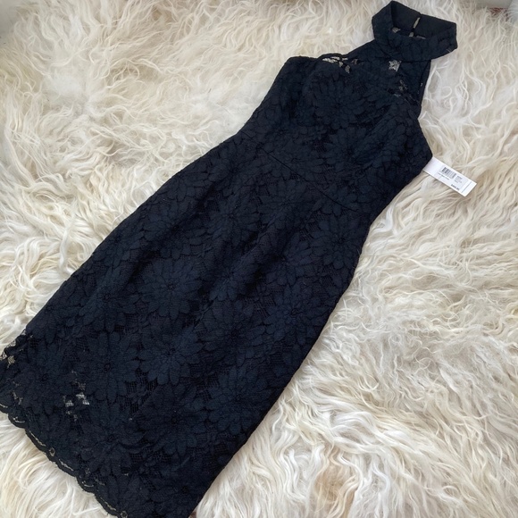 N / NICHOLAS Lace Pattern Knee-Length Dress
